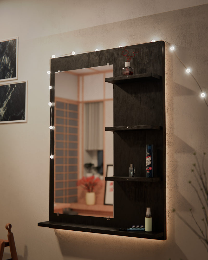 Fabulous DIY Wall Mounted Dressing Table / Wall Mirror With Shelf